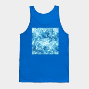 Blue Shibori Corals Tank Top